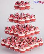 YestBuy&reg; 4 Tier Maypole Square Wedding Party Tree Tower Acrylic Cupcake Display Stand (15.1 Inches)&shy; N20