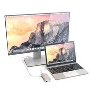 Satechi Aluminum Multi-Port Adapter 4K HDMI (30Hz), Type-C Pass Through, Gigabit Ethernet, SD/Micro Card Reader... N9