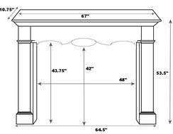 Pearl Mantels 134-58 Deauville Unfinished Fireplace Mantel, Interior Opening 58-Inch Wide by 42-Inch High N4
