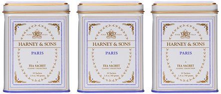 Harney and Sons Classic Tea Sachet in Tin, Paris, 20 Count (Pack of 3)