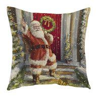Pillow Cover,Haoricu Retro Vintage Santa Claus Printing Christmas Sofa Bed Home Decor Pillow Case Cushion Cover...