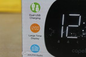 Capello CR22 Sleep and Charge Dual Alarm Clock with Dual USB Charging N2