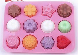 ALVA Home 12 even flowers Silicone Cake pudding jelly mold soap mold 5pcs#CM09