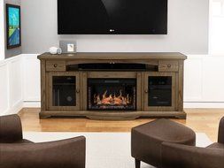 Trayer Flat Panel TV Stand With 26" Logset Fireplace Insert