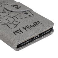 iPhone 7 Plus Case (5.5 inch) - Wallet Flip Stand Case Embossed Cute Bear PU Leather Case Shockproof TPU Inner... N3