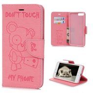 iPhone 7 Plus Case (5.5 inch) - Wallet Flip Stand Case Embossed Cute Bear PU Leather Case Shockproof TPU Inner... N5
