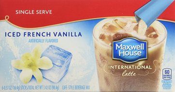 Maxwell House International Coffee French Vanilla Iced Latte Singles, 3.42-Ounce Boxes (Pack of 8) N7