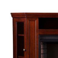 Carter 48 in. Convertible Electric Indoor Portable Corner Fireplace Heater in Cherry, Can Fit Flat TV up to 46...