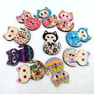 MuLuo 50pcs/Pack Cute Cartoon Bee Environmental Protection Buttons Cartoon Bee