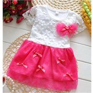 KAKA(TM) Summer Lovely Baby Girls Purple Chiffon Lace Floral Bowknot Dresses Princess Skirt