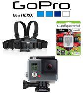 GoPro HERO+ LCD Junior Chest Mount Harness 32GB Bundle Actioncam CHDHB-101 ACHMJ-301GOPRO HERO PLUS BUNDLE