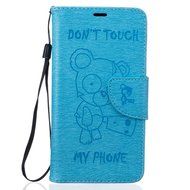 LG K10 Case, LG K10 Wallet Case,PHEZEN Cute Bear Don't Touch My Phone Design PU Leather Wallet Case Stand Flip...