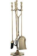 Antique Brass 5 Piece Fireset - 30.5 inch