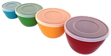 WholeMarket Nested Prep Bowl Set - 4 Small Plastic Mixing Bowls with Lids Included - Food Safe - BPA Free - 1... N6
