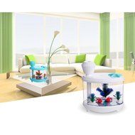 HOPESOOKY Fish Tank Nightlight Humidifier,460ML Air Purifier Mist Portable USB Aroma Steam Diffuser (White)