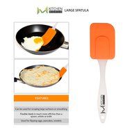 mKitchen Orange Soft Easy Flex Silicone Spatula Set of 3 - Heat Resistant Baking Supplies, Bakeware Set, Kitchen... N12