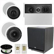 Theater Solutions 5.1 Home Theater 4 Speaker Set with Center, 12" Powered Sub and More TS5C6CL51SET7