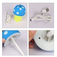 candybox 200ml Mushroom Mini USB Cool Mist Humidifier Purifier with LED Light ,Mist Mode, Auto Shut-off for Office... N11