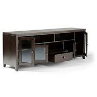 Simpli Home Cosmopolitan Wide TV Media Stand, 72&quot;, Coffee Brown N12