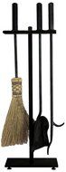 Ironhaus Hand Forged Fireplace Tool Set in Black Finish, Contemporary Design, 7" L x 24" H x 10" W, Black