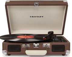 Crosley CR8005D-PI Cruiser Deluxe Portable 3-Speed Turntable with Bluetooth, Pink