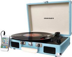 Crosley CR8005D-PI Cruiser Deluxe Portable 3-Speed Turntable with Bluetooth, Pink N2