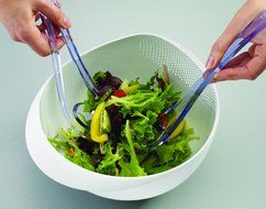 Joseph Joseph Prep and Serve Multi-Function Bowl with Integrated Colander, Large, Green