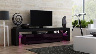TV Stand MILANO 200 Black Body / Modern LED TV Cabinet / Living Room Furniture / Tv Cabinet fit for up to 90-inch...