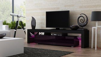 TV Stand MILANO 200 Black Body / Modern LED TV Cabinet / Living Room Furniture / Tv Cabinet fit for up to 90-inch... N2