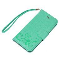 iPhone 7 Plus Case (5.5 inch) - Flip Wallet Stand Case Embossed Flowers PU Leather Shock-Absorption Soft TPU Inner... N16