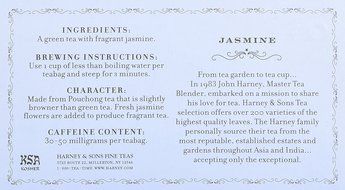 Harney &amp; Sons Fine Teas Jasmine Fragrant Green Tea - 50 Teabags N3