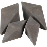 Peterson Gas Logs Decorative Geo Shapes Slate 4-sided Diamond Set - Set Of 4