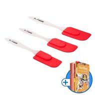 mKitchen Orange Soft Easy Flex Silicone Spatula Set of 3 - Heat Resistant Baking Supplies, Bakeware Set, Kitchen... N18