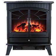 AKDY 23" Tempered Glass 1500W Adjustable Freestanding Portable Logs Style Electric Fireplace Heater Stove N5