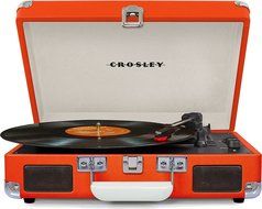 Crosley CR8005D-PI Cruiser Deluxe Portable 3-Speed Turntable with Bluetooth, Pink N7