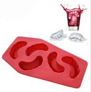 DGI MART Kitchen Party Use 5 Cavities Adorable Vampire Teeth Shape Chocolate Sugar Ice Cake Decorating Silicone...