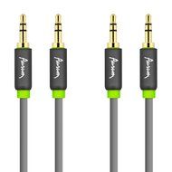 Aurum Cables Male to Male 3.5mm Universal 24K Gold Plated Auxiliary Audio Stereo Cable with 4 6.35mm Male to 3.5mm... N6