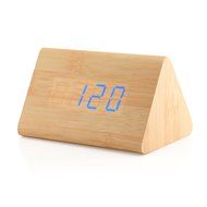 GEARONIC TM Modern Triangle Wood LED Wooden Alarm Digital Desk Clock Thermometer Classical Timer Calendar Updated...