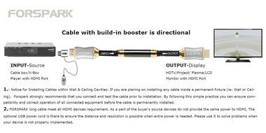 FORSPARK High Speed Ultra HDMI Cable 10Feet(3.1m) with Ethernet- 26AWG CL3 HDMI 1.4 - 2.0 Professional - 3D -4k...