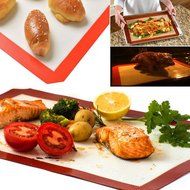 Nardo Visgo&reg; Non-Stick Silicone Cooking Baking Mat (Half Sheet Size,11-5/8&quot; x 16-1/2&quot;) and Silicone Cooking Gloves... N14