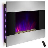 AKDY 36 inch Wall Mount Modern Space Heater Electric Fireplace Tempered Glass W/Remote Control AX-510DLB N3