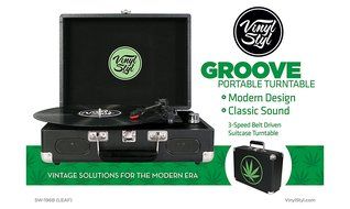 Vinyl Styl Groove Portable 3 Speed Turntable (Leaf Design) N7