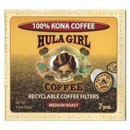 Hula Girl 100% Kona Coffee Single Servings - K-Cup 7 Pack box