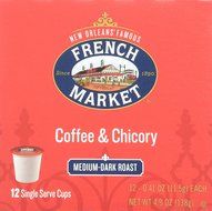 French Market Coffee Roast Single Serve Cups, Dark Roast Coffee and Chicory (2 Pack of 12) N4