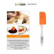 mKitchen Orange Soft Easy Flex Silicone Spatula Set of 3 - Heat Resistant Baking Supplies, Bakeware Set, Kitchen... N22