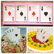 Bluelover Poker Cards Silicone Fandant Mold Chocolate Polymer Clay Mould