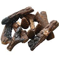 Moda Flame 9 PC Petite Ceramic Wood Fireplace Log Set N2