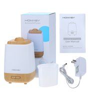 Homasy 200ml Aroma Essential Oil Diffuser, Wood Grain, Night Light with 7 Color LED Changing for Yoga Spa Home...