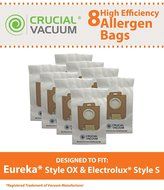 8 Eureka Style Ox &amp; Electrolux Style S Paper Micro Allergen Bags, Compare To Part # 61230, Designed &amp; Engineered...