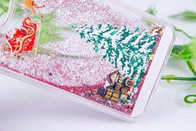 Galaxy Note 5 Case,Galaxy Note 5 Liquid Cover,PHEZEN Christmas Tree Santa Claus Design Cool Quicksand Moving Stars... N13